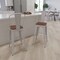 Merrick Lane Dothan Metal Dining Stool with Curved Slatted Back and Textured Wood Seat